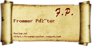 Frommer Péter névjegykártya
